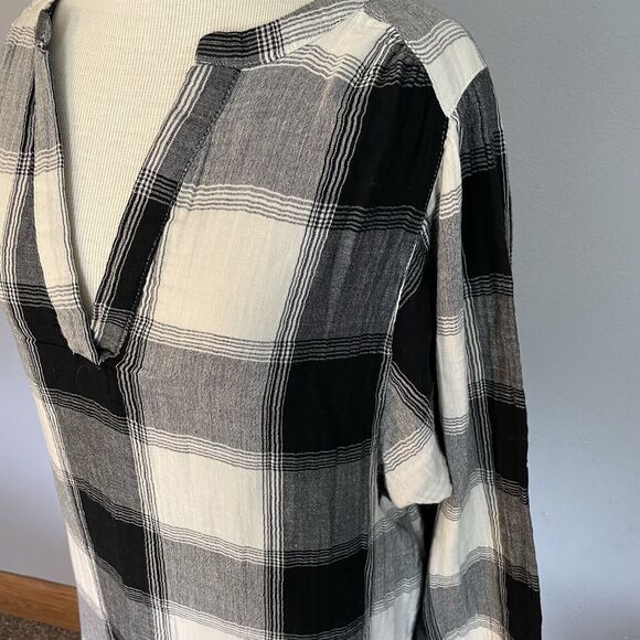 Old Navy Dress Womens Large Black Plaid Lagenlook Teacher Pockets Cotton Boho - Picture 7 of 9